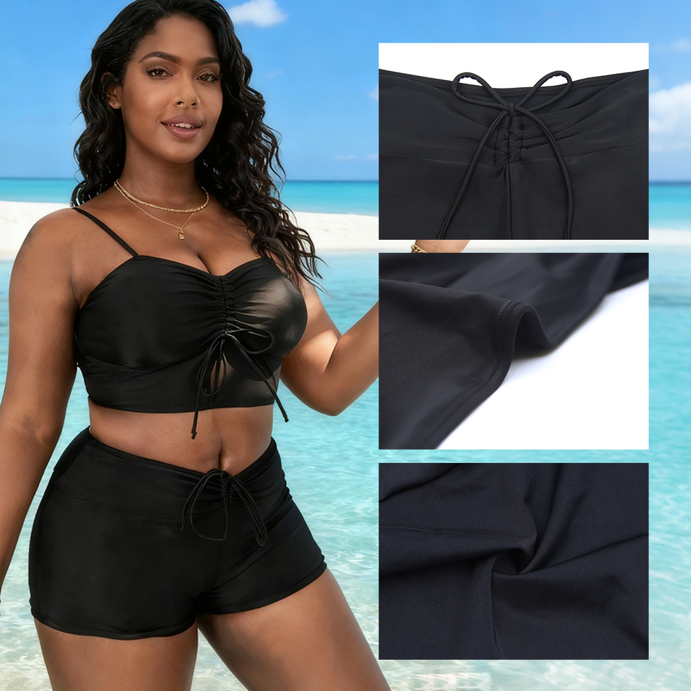 Modèle 9038&nbsp;: Maillot de bain menstruel deux pièces — Ensemble anti-fuite taille haute