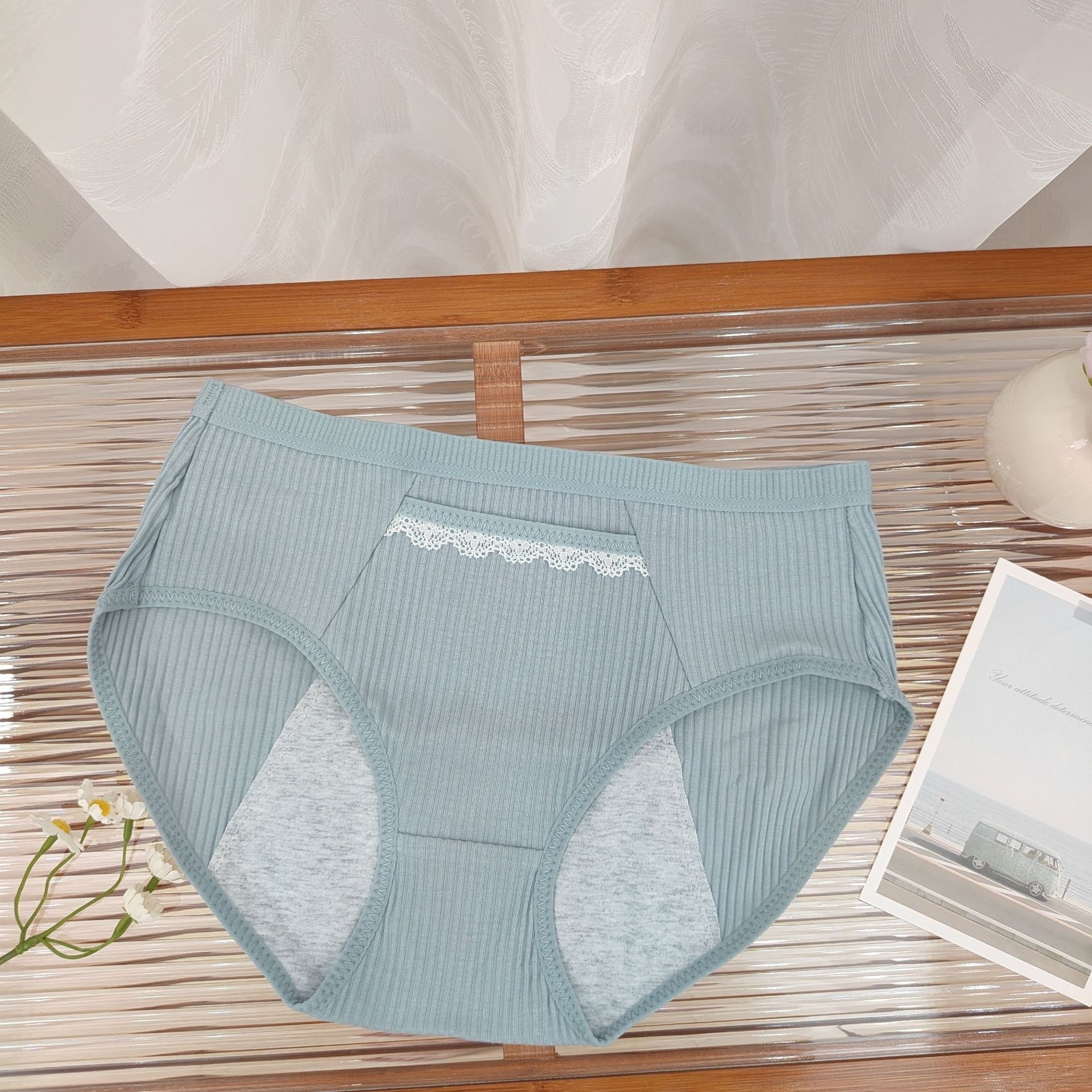 Culotte menstruelle anti-fuite à volants – LJV-3L-RUF