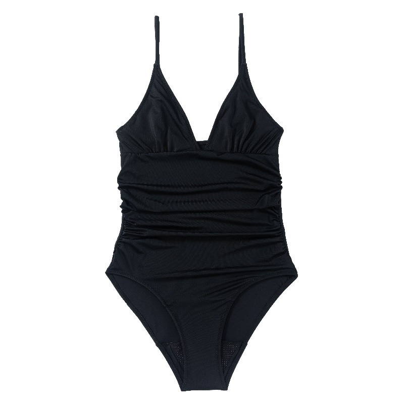 Maillot de bain menstruel une pièce col V profond – Modèle 9855