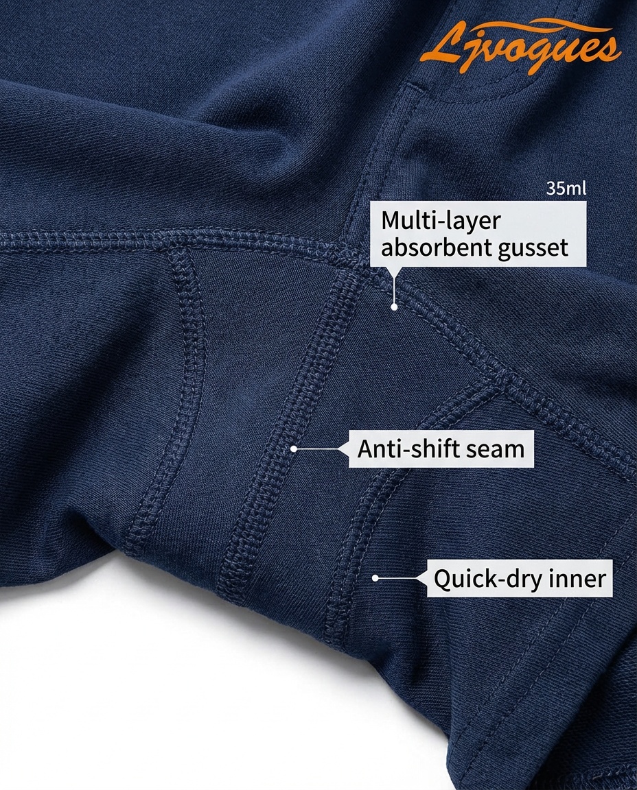 Short de randonnée menstruel SP003 avec protection intégrée