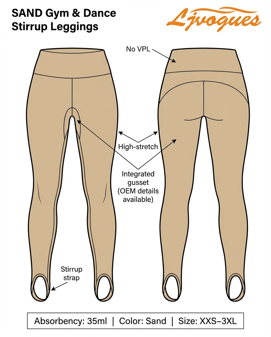 Legging menstruel à étriers absorbant 35 ml