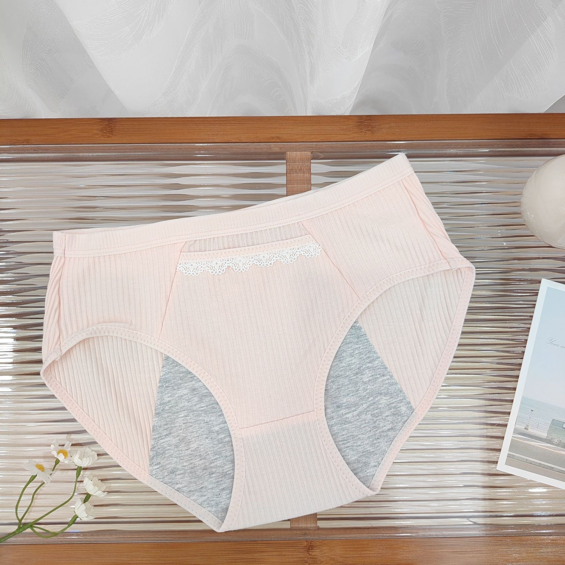 Culotte menstruelle anti-fuite à volants – LJV-3L-RUF