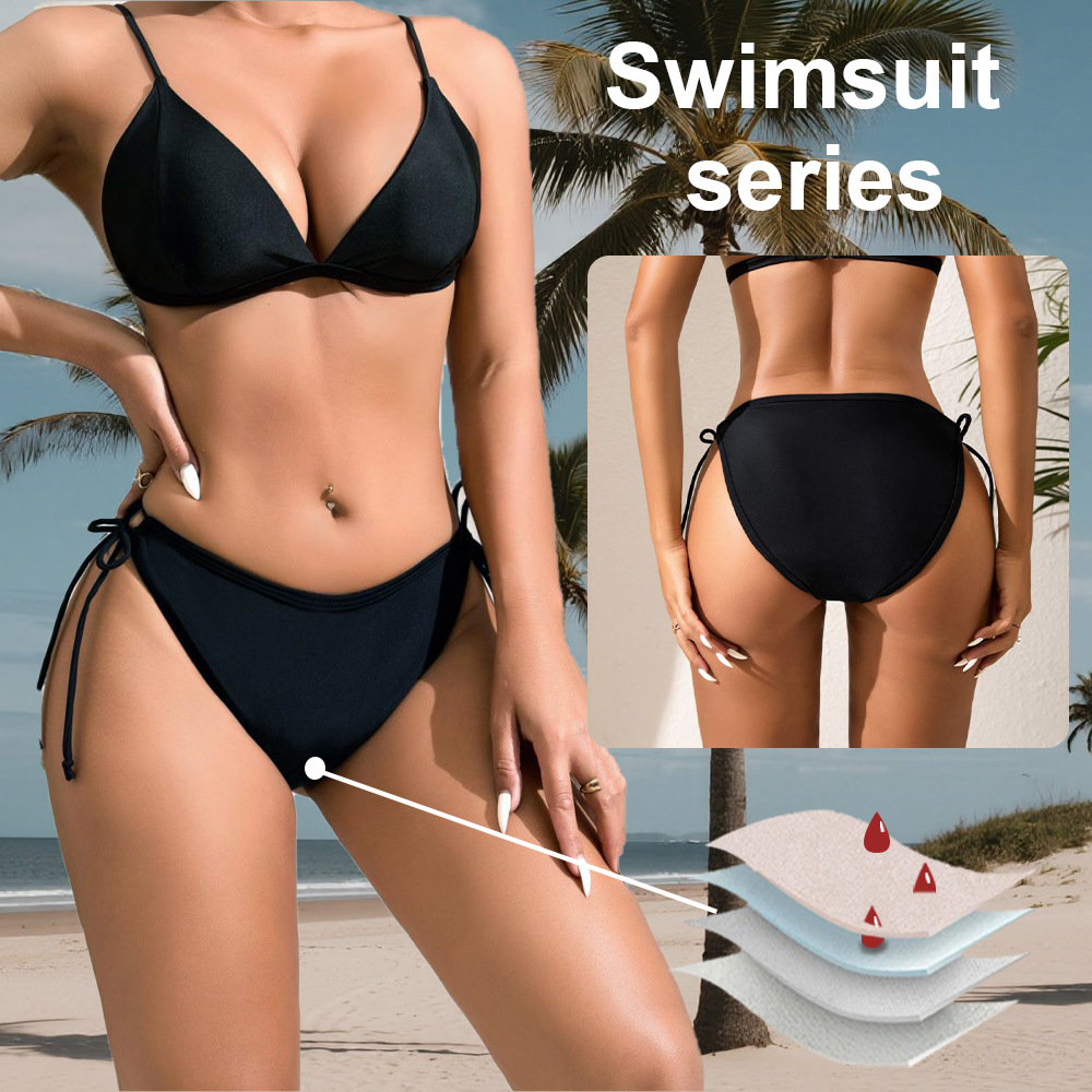 Modèle 8019&nbsp;: Bas de bikini d'époque à nouer sur le côté — Conception facile à changer