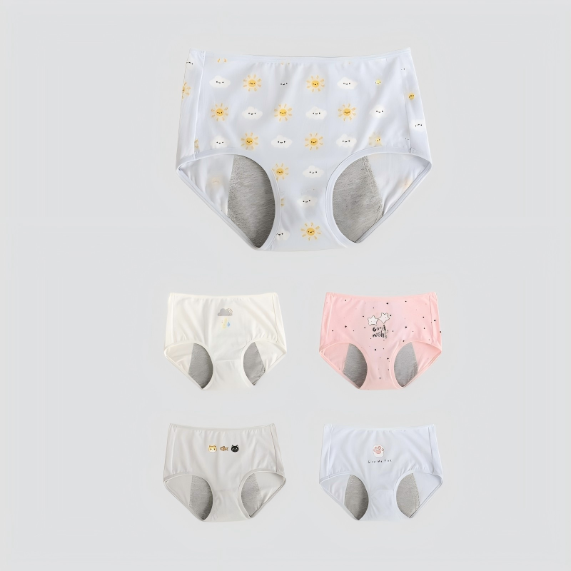 Modèle LJV-BC-COT — Culotte menstruelle respirante en pur coton (flux léger, toute la journée)