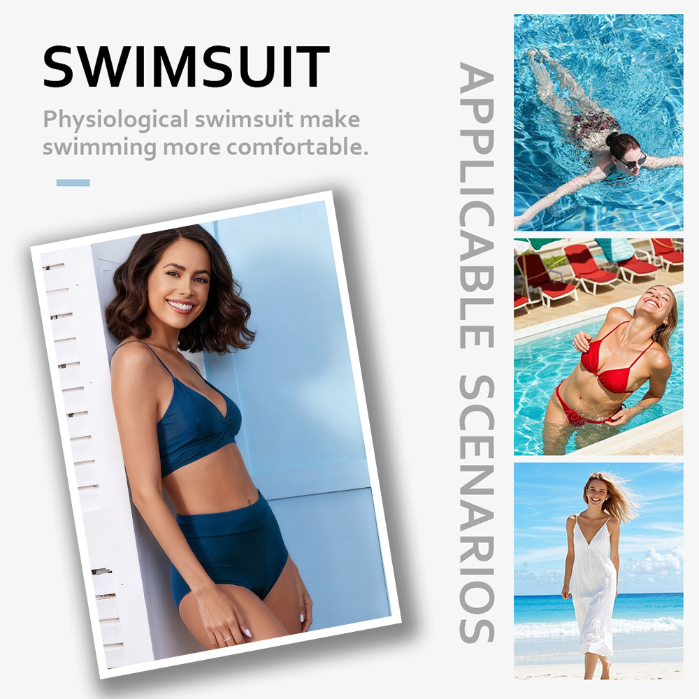 Bas de maillot de bain menstruel taille haute grande taille