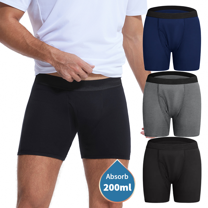 Boxer incontinence homme lavable 200 ml 4 couches