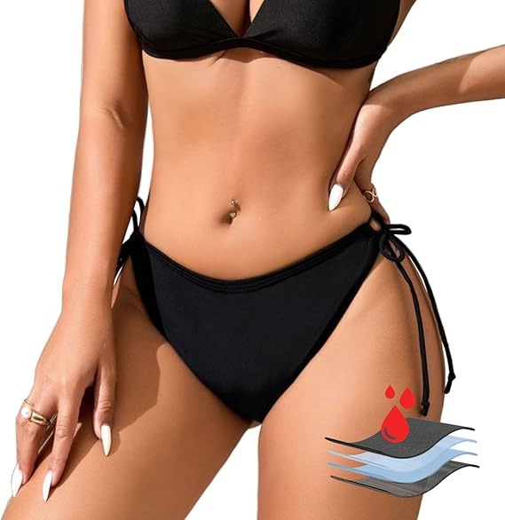 Bas de maillot de bain menstruel à nouer sur les côtés – UPF50+