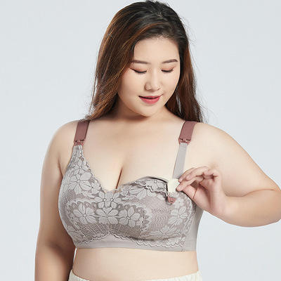 Soutien-gorge d'allaitement de maternité en dentelle grande taille avec soutien des bonnets complets sans armatures