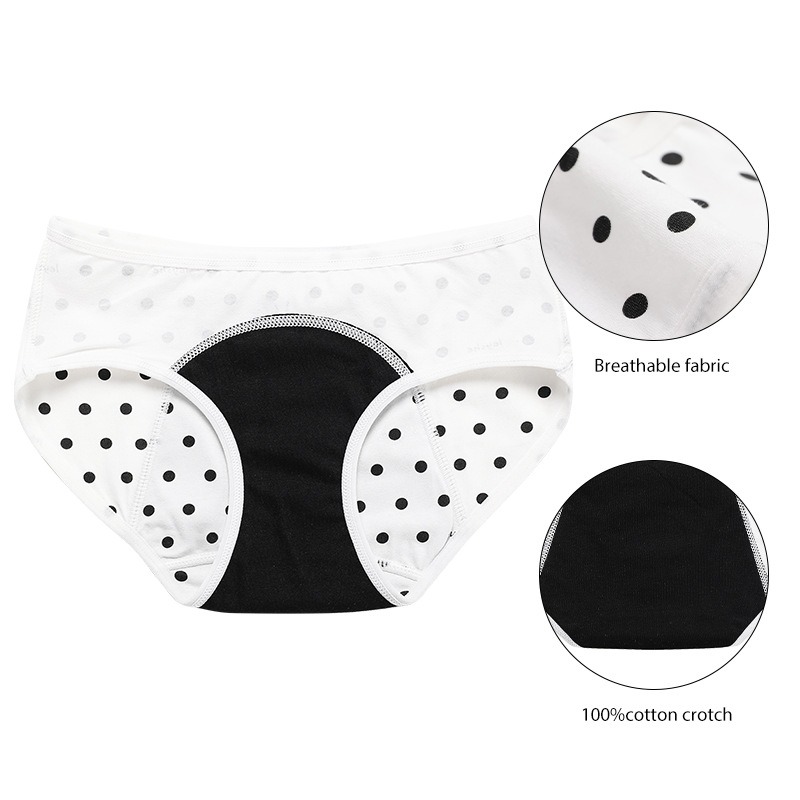 Culotte menstruelle antibactérienne pour adolescents — Coton respirant, hipster anti-fuite