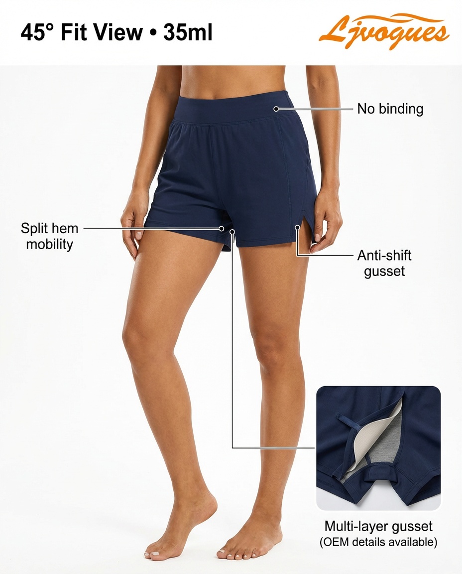 Short de randonnée menstruel SP003 avec protection intégrée