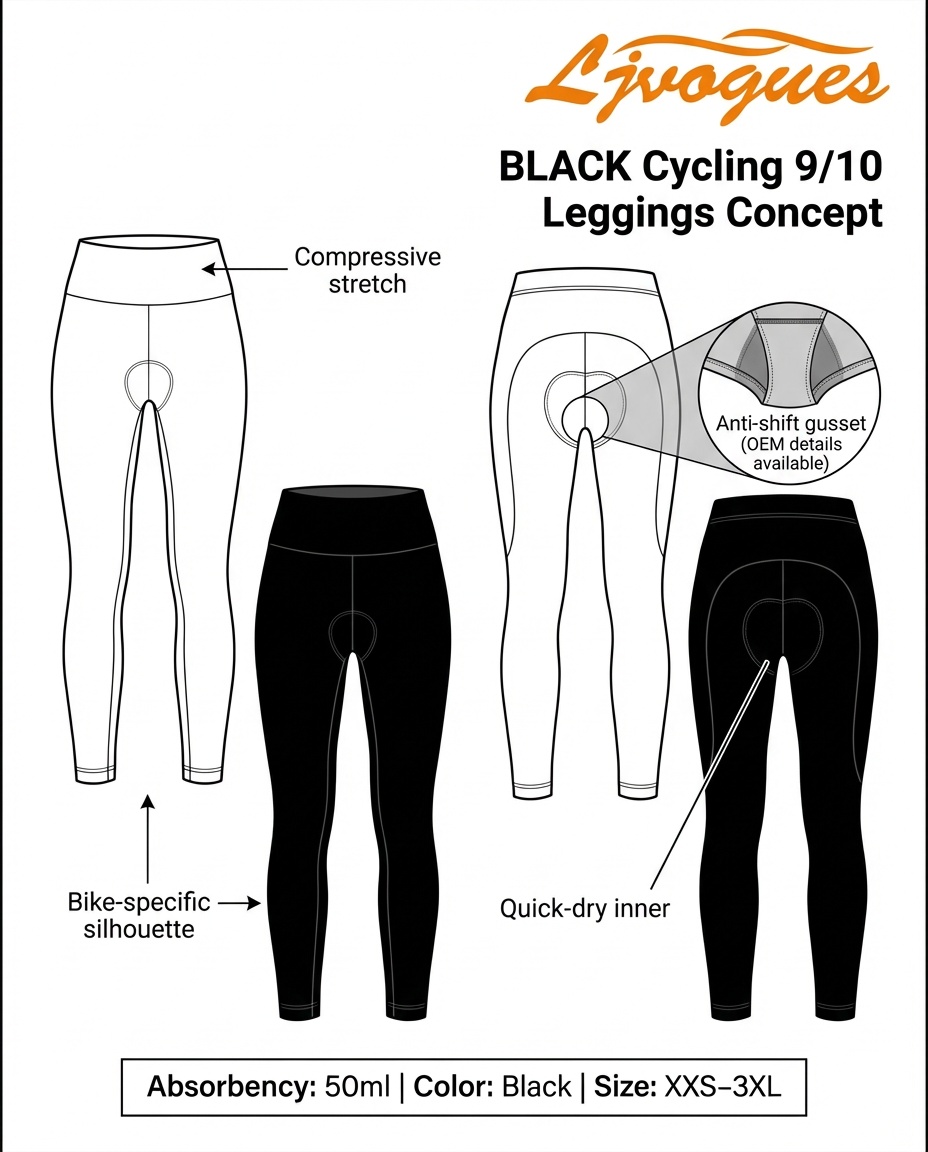 Legging de cyclisme menstruel SP02 absorbant 50 ml