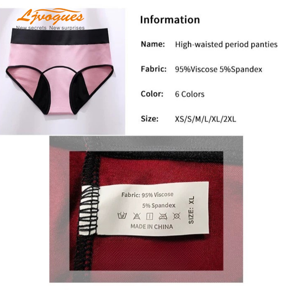 Culotte menstruelle taille haute en viscose – Modèle 9035