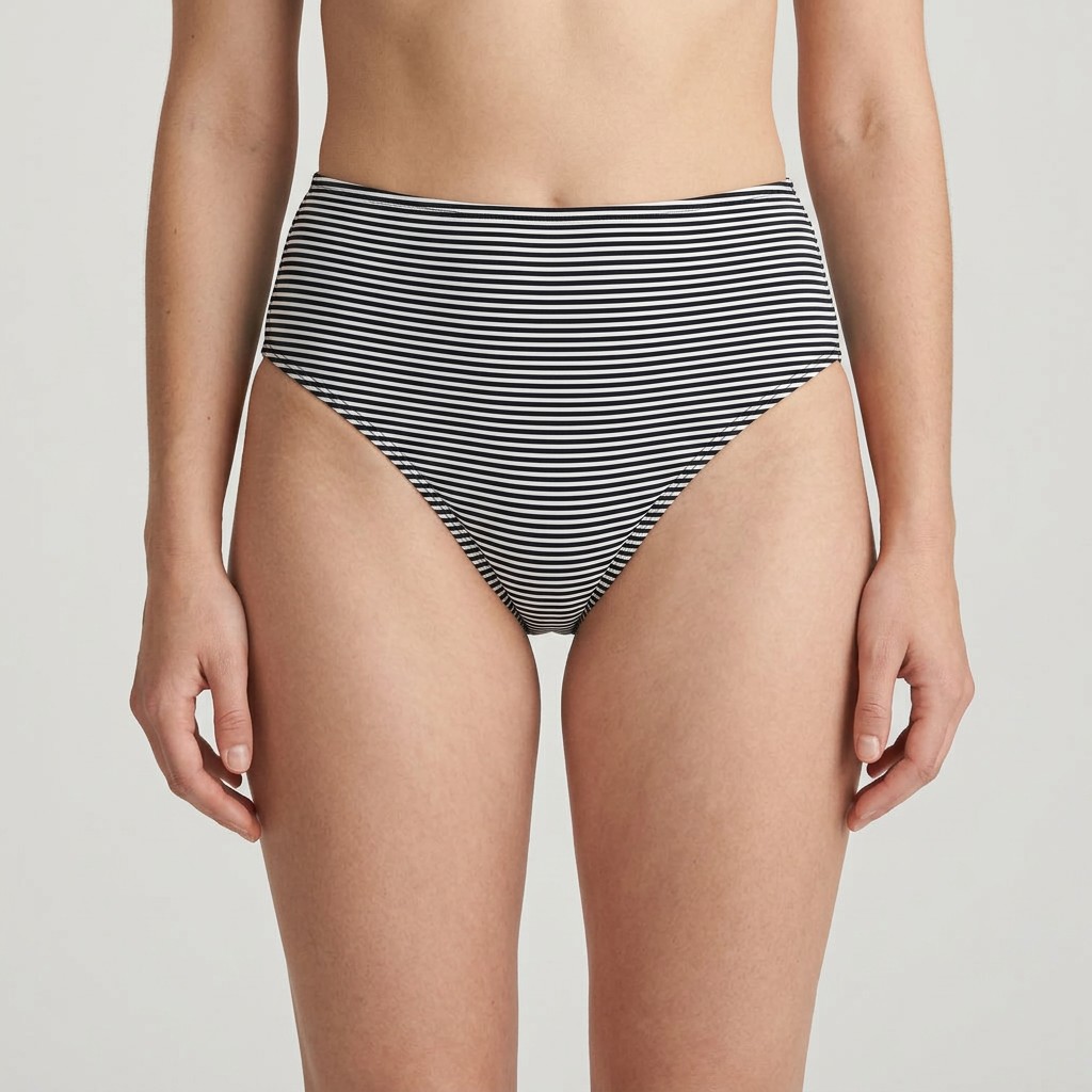 Slip menstruel à rayures géométriques taille moyenne Style 2008C (OEM vivace, 370 g/㎡ Terry)