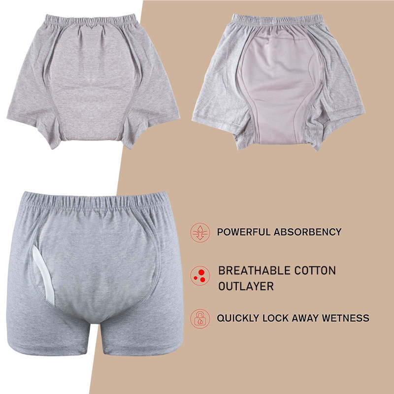 Sous-vêtement d’incontinence lavable adulte à protection étendue