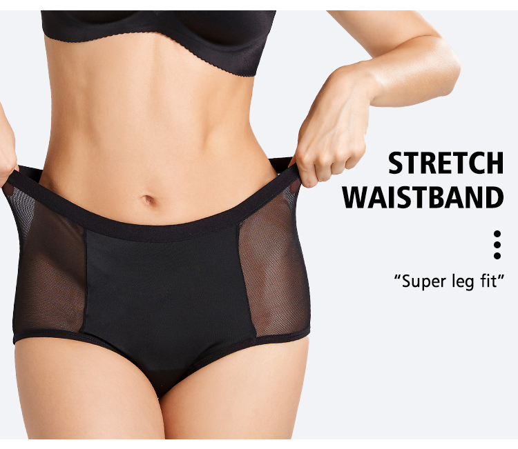Culotte menstruelle grande taille taille haute – 4 couches OEM