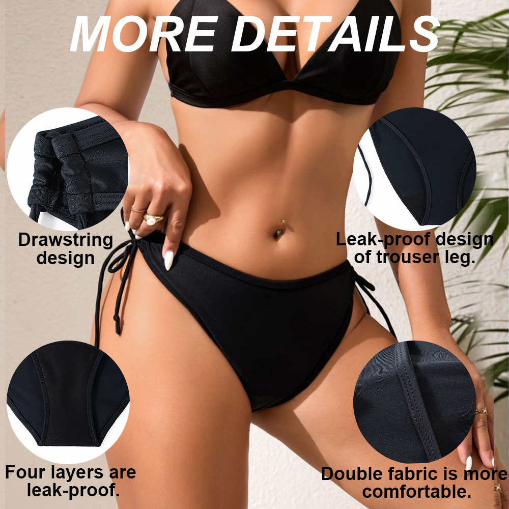 Bas de bikini menstruel à nouer sur le côté – Modèle 8019