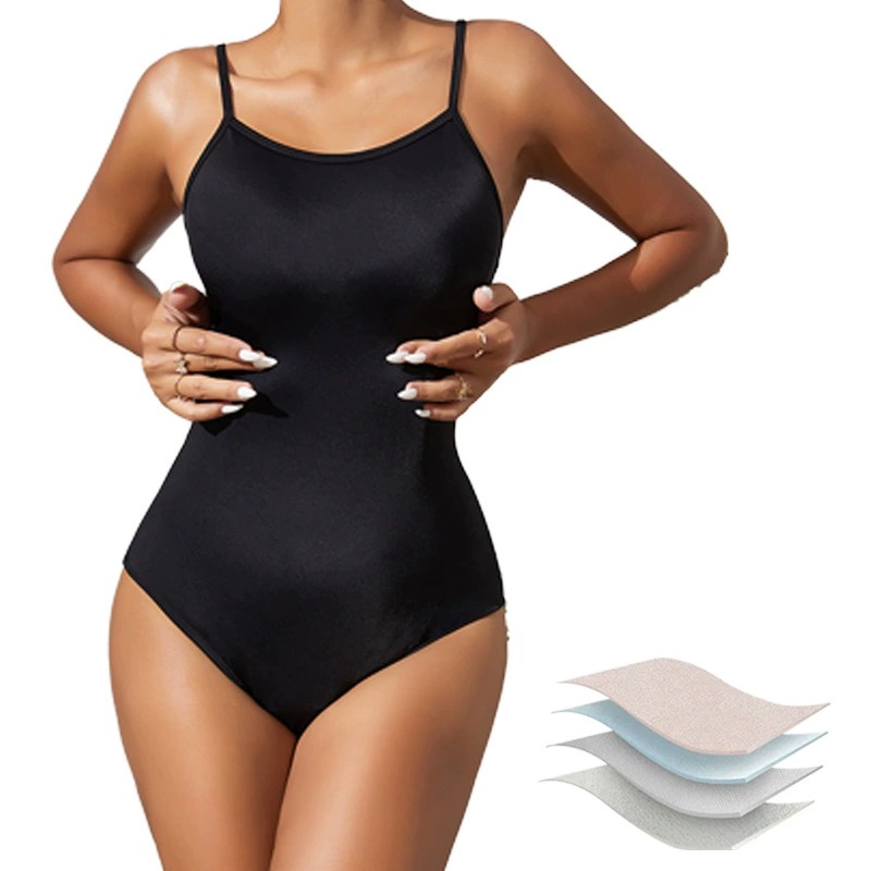Maillot de bain menstruel une pièce dos ouvert – Modèle 9020