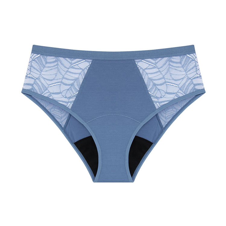Culotte menstruelle taille haute en bambou et dentelle – 8 h OEM