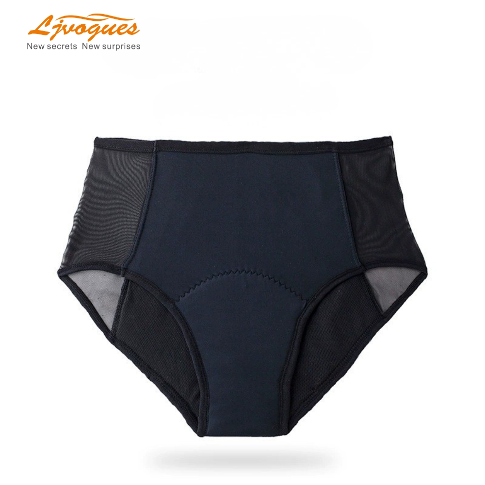 Culotte menstruelle taille haute à panneaux en maille – 9140
