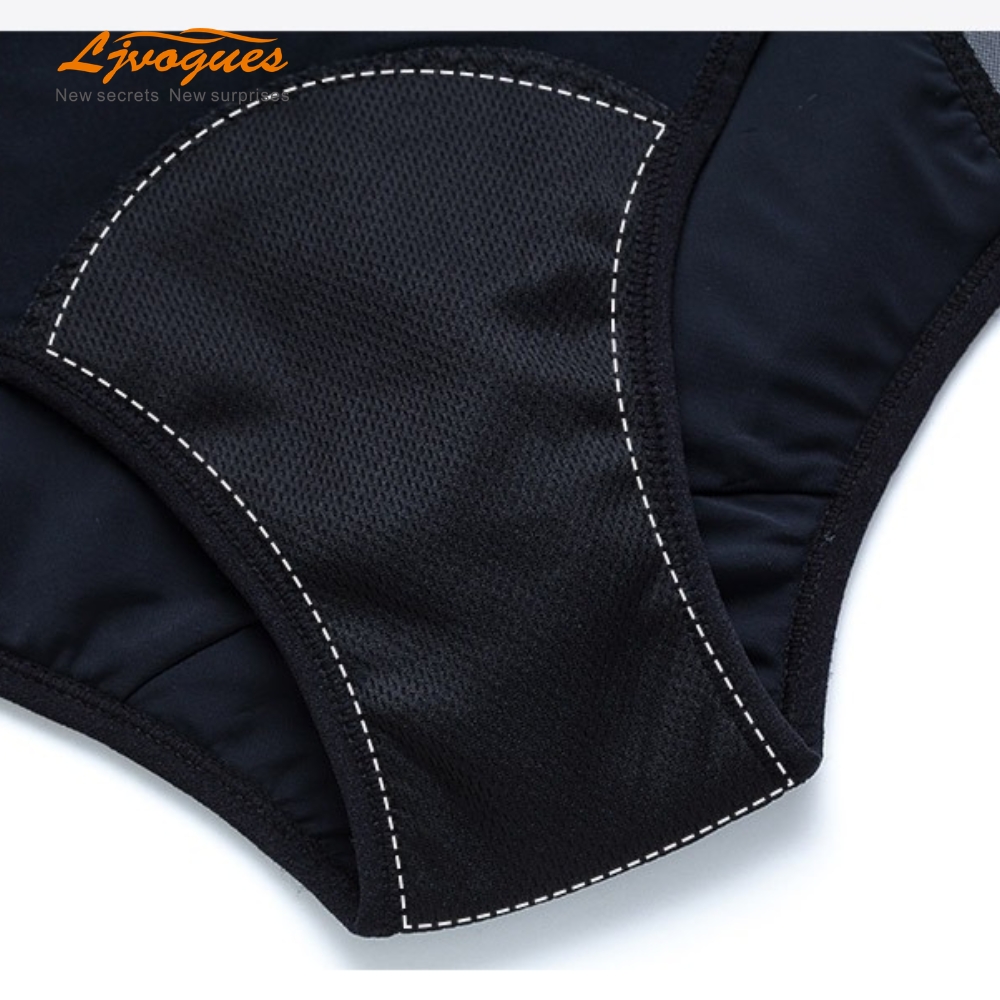 Culotte menstruelle taille haute à panneaux en maille – 9140