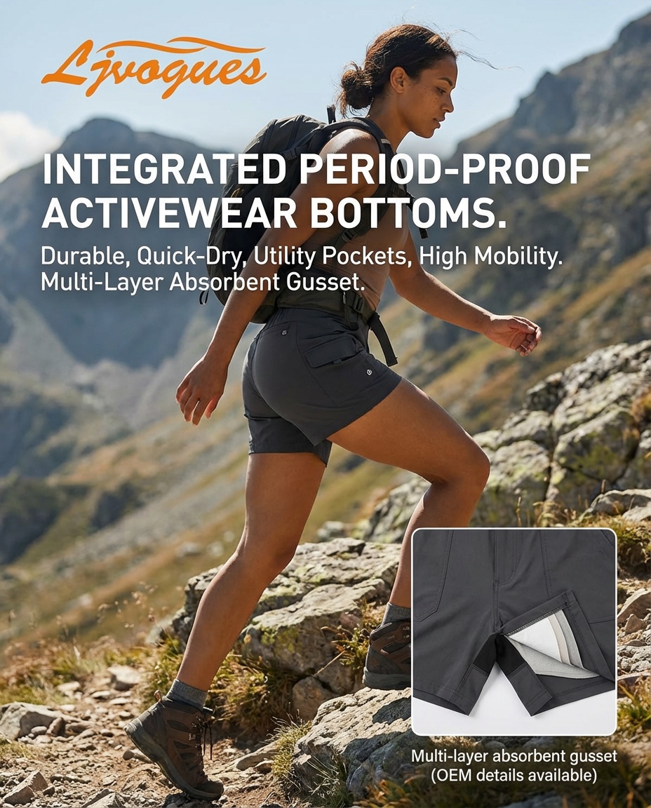 Short de randonnée et d'escalade étanche avec soufflet intégré de 25 ml | Vêtements de sport d'extérieur OEM — Poches utilitaires, sans VPL, charbon de bois, XXS-3XL, vente en gros et fabrication sur mesure