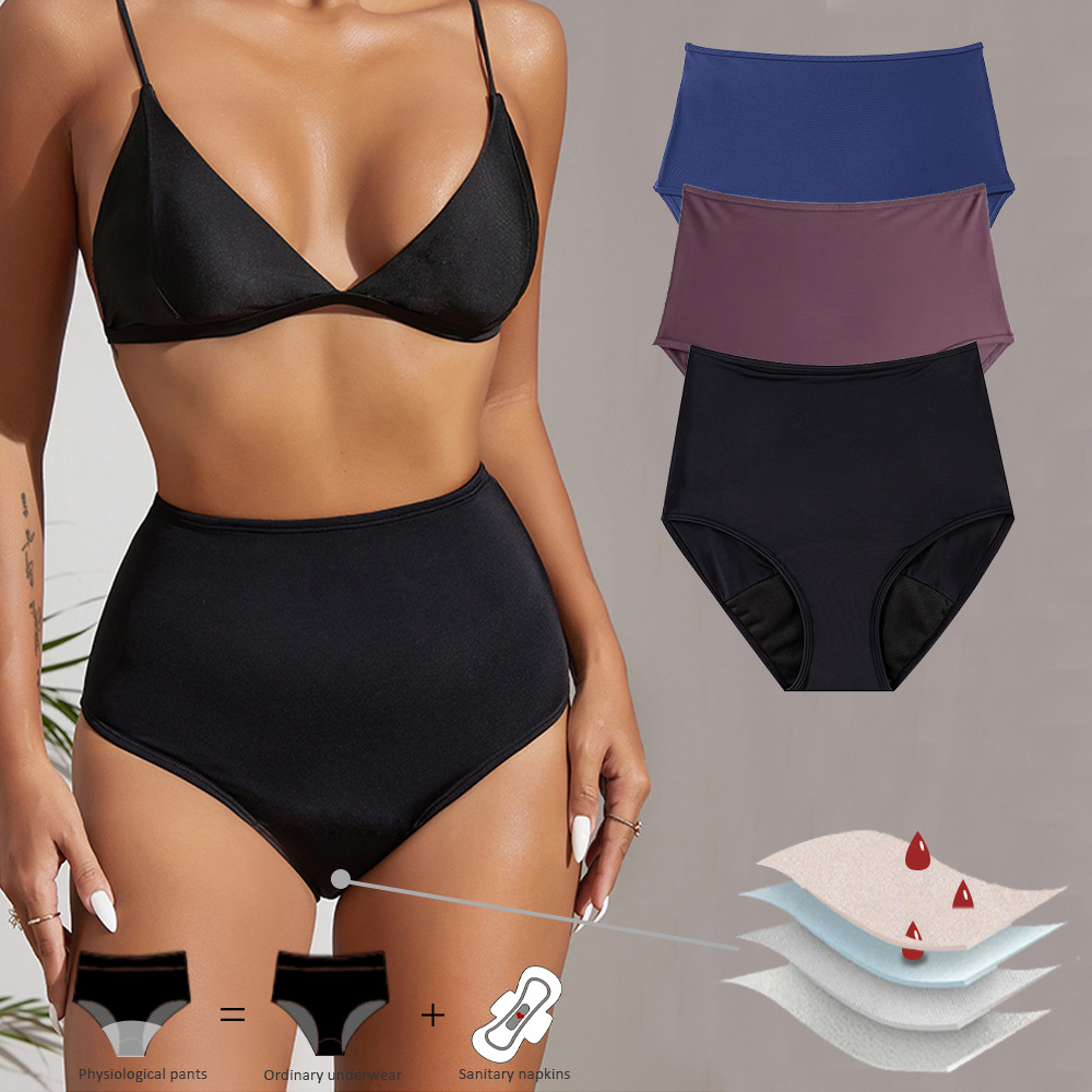 Modèle 9813&nbsp;: Bas de maillot de bain menstruel taille haute — Stock prêt, expédition 24h