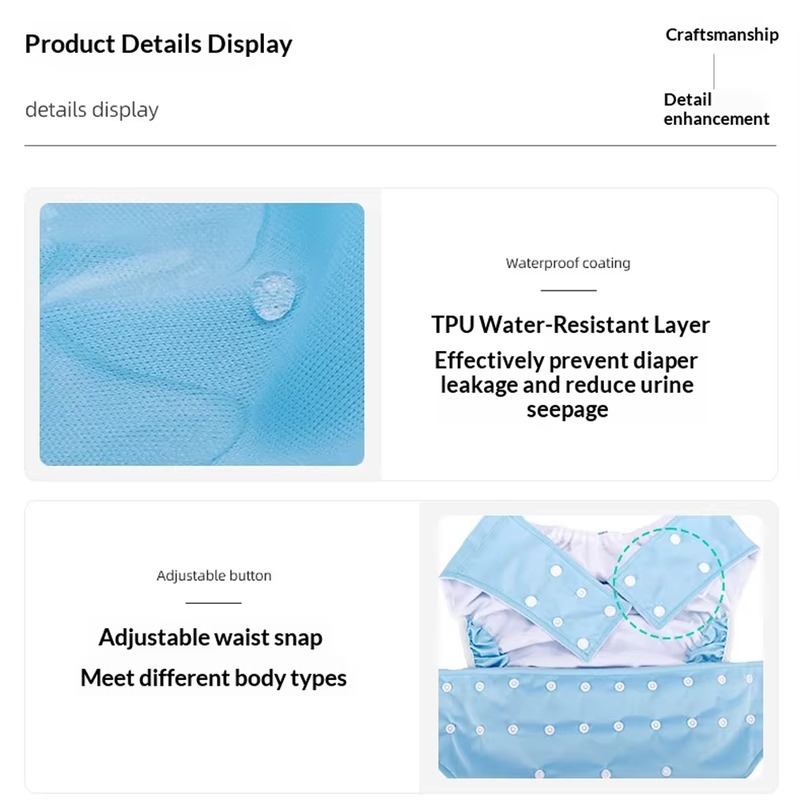 Couvre-couche adulte réutilisable en PUL et soie glacée