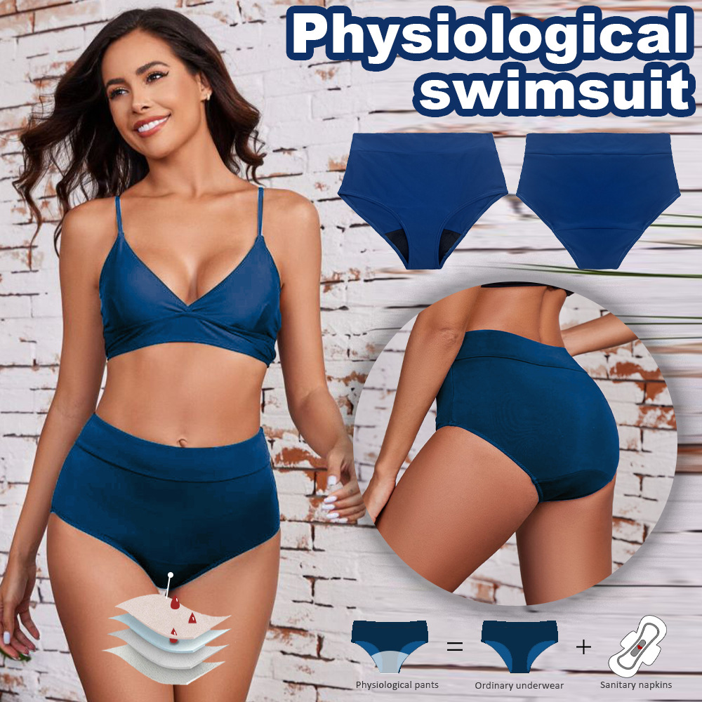 Bas de maillot de bain menstruel taille haute grande taille