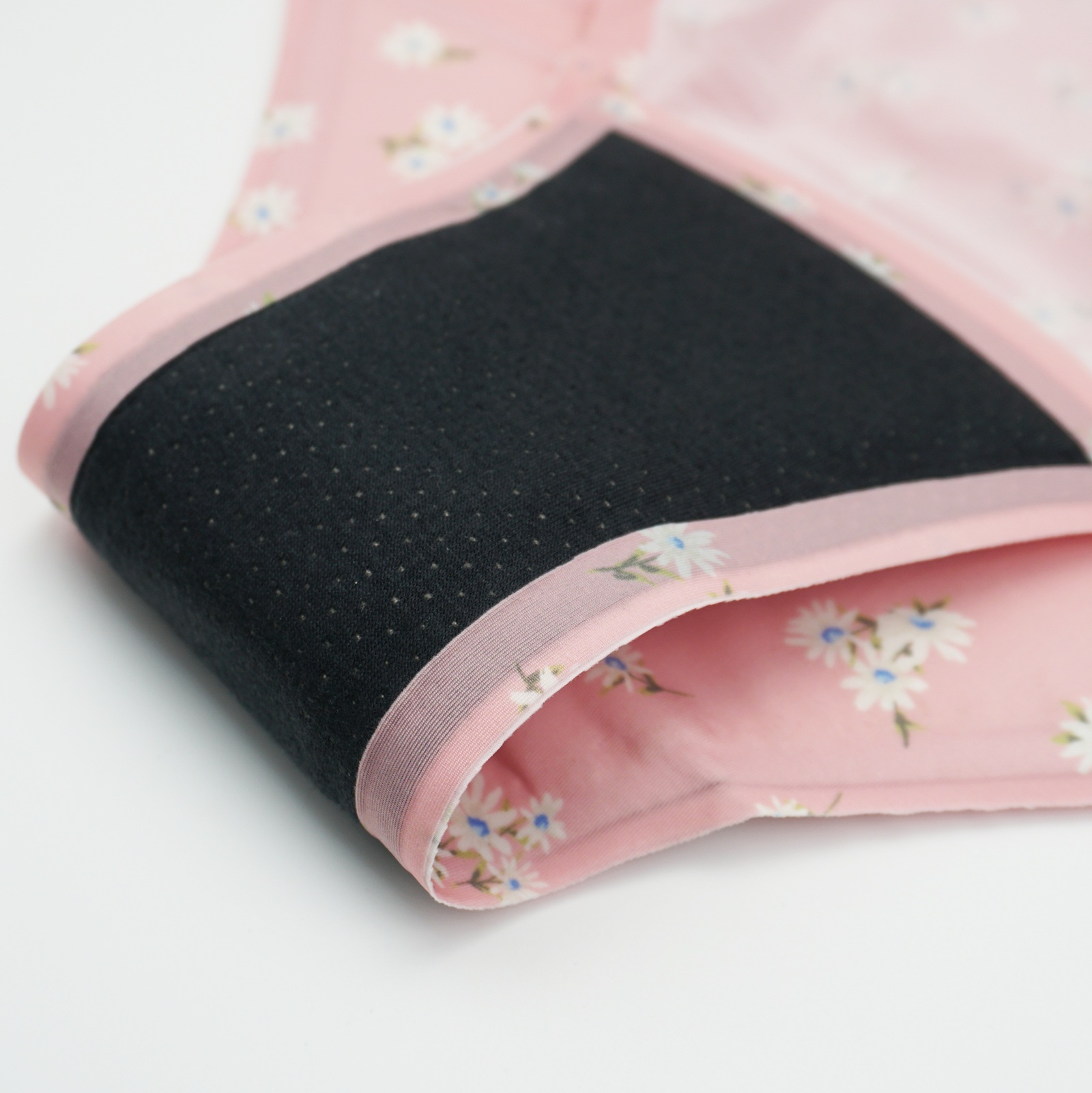 Culotte menstruelle taille haute à fleurs roses – Style 2008A