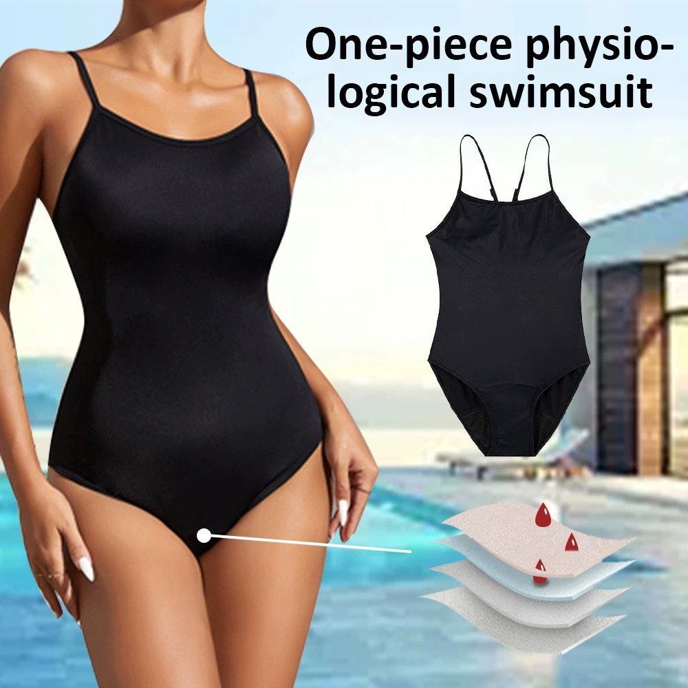 Maillot de bain menstruel une pièce dos ouvert – Modèle 9020