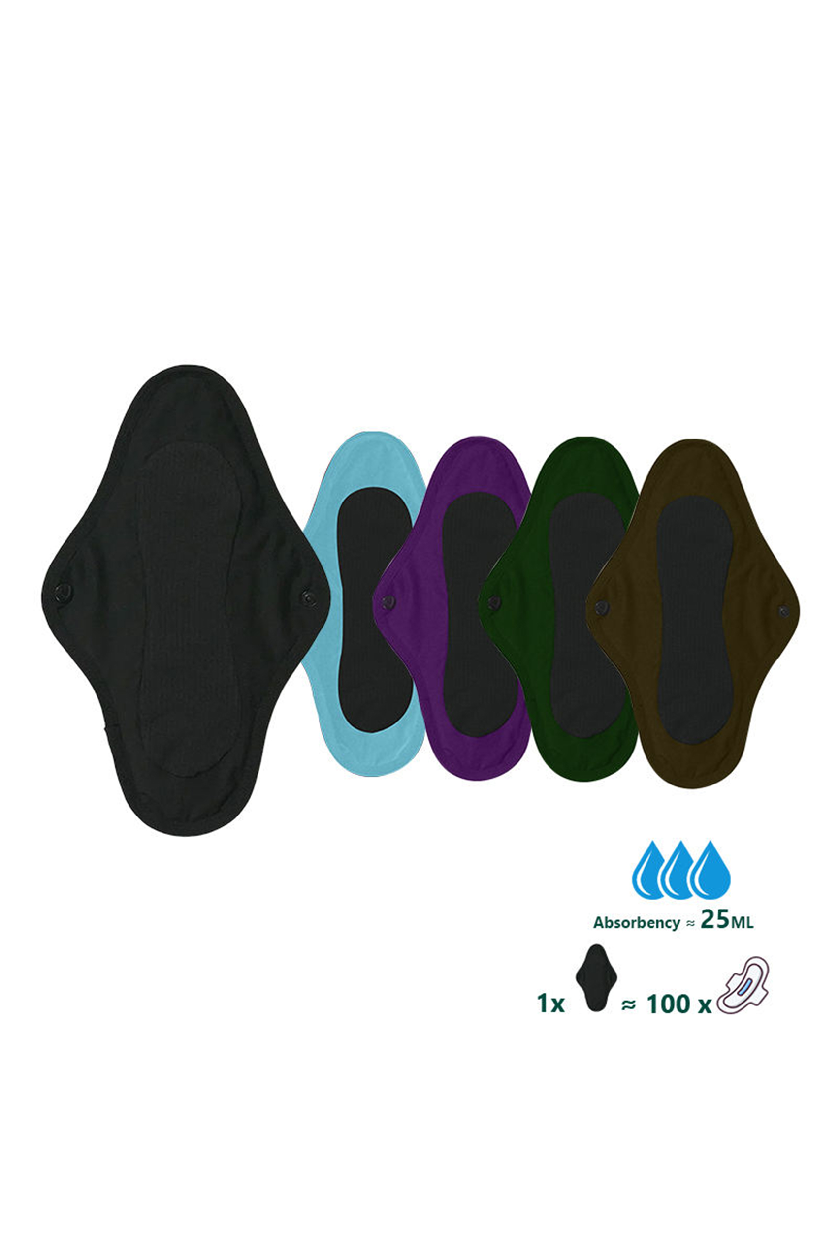 Modèle LJVOGUES006&nbsp;: Serviettes menstruelles réutilisables — Doublure en coton biologique