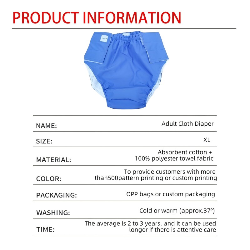 Culotte de protection lavable pour adulte à fermeture latérale